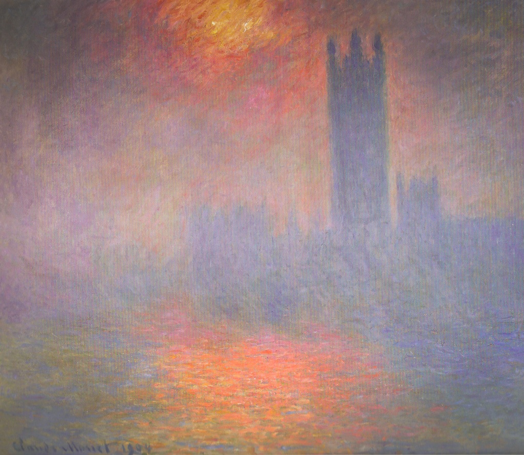 Londres, le Parlement. Trouée de soleil dans le brouillard (1904)