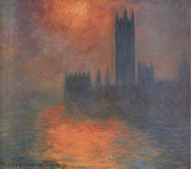 12 Claude_Monet_-_Le_Parlement,_coucher_de_soleil_Houses of Parliament, London, ca. 1904, Kunsthaus Zürich