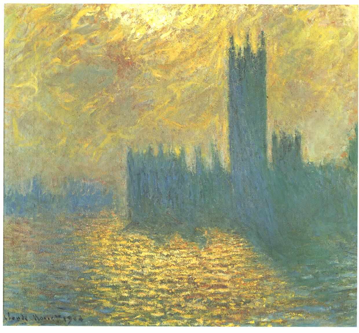 13 Monet_-_Parlament_in_London_-_Stürmischer_Tag_Parliament in London – Stormy day, ca. 1904