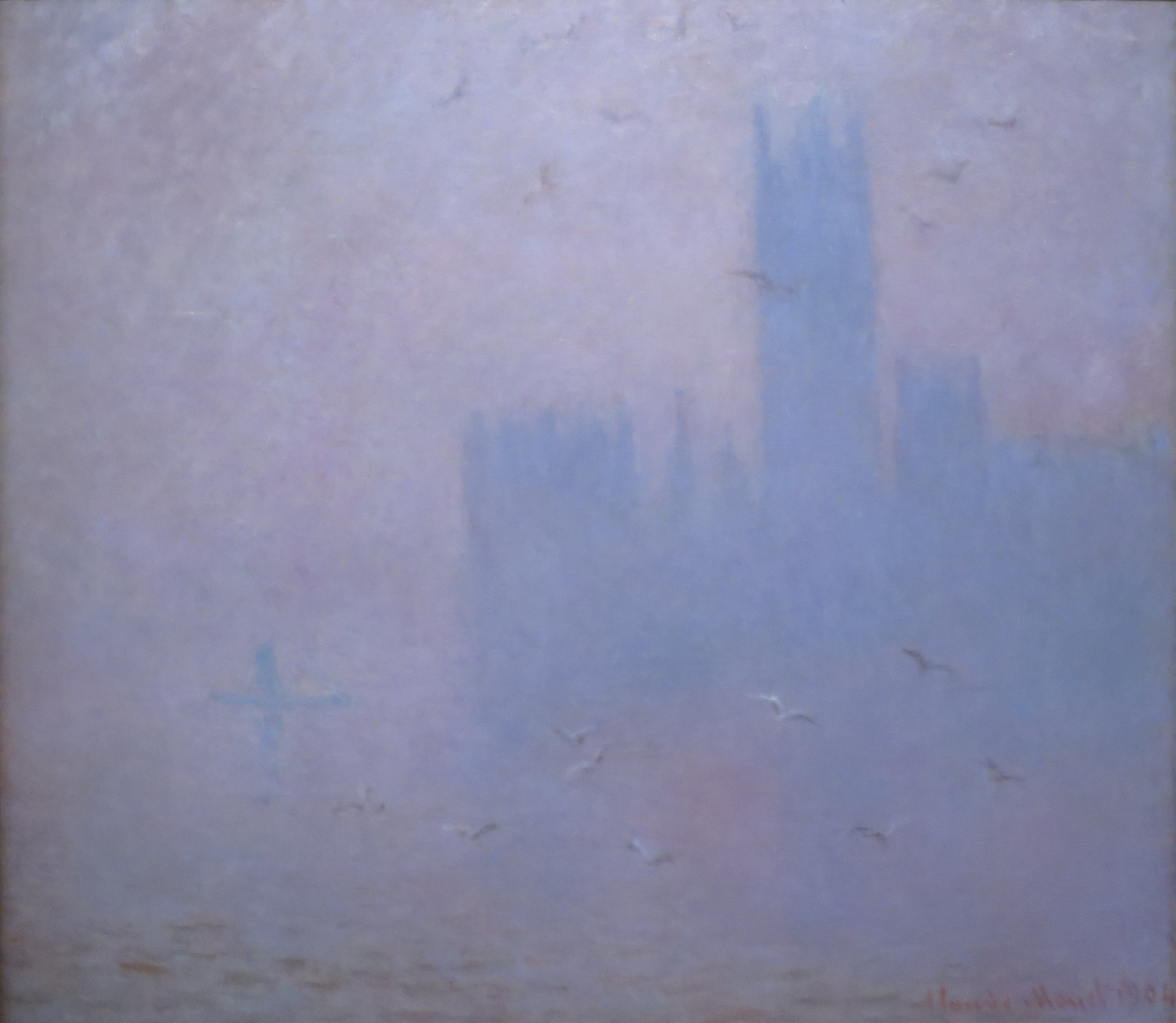 14 Seagulls,_the_Thames_&_Houses_of_Parliament_by_Claude_Monet,_Pushkin_Museum_Seagulls, the River Thames and the Houses of Parliament, 1904, Pushkin